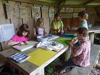 Selbst die Jüngsten können ein leckeres grünes Brötchen aus Kräutern mit zubereiten. Das Jugendwalheim lädt zur Wanderung Kräuter und Märchen Erwachsene wie Kinder gleichermaßen ein.  Foto: K.- H. Hofmann