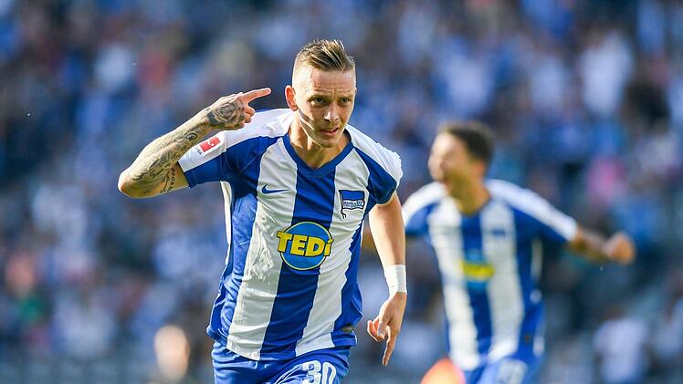 Er gehört zu den teuersten fränkischen Profis der 1. und 2. Bundesliga: Marius Wolf von Hertha BSC. Foto Tom Weller/dpa