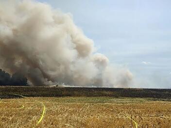 Landkreis Coburg: Rund 200 Einsatzkräfte verhindern Katastrophe - "Größter Flächenbrand seit langem"