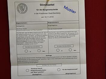 So sieht der Stimmzettel zum Bürgerentscheid am 18. November aus, zu dem am 8. November eine Podiumsdiskussion stattfindet.  Ronald Rinklef