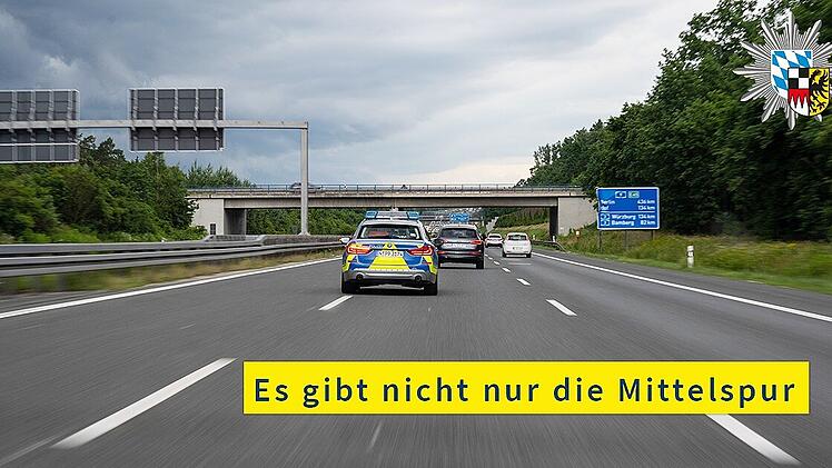 Polizei Mittelfranken warnt vor "Mittelspurschleichern".
