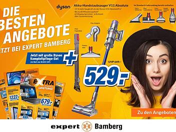 Tolle Schnäppchen bei expert Bamberg. Schlagen Sie zwischen dem 27. Februar und dem 4. März zu. Bild: expert Bamberg