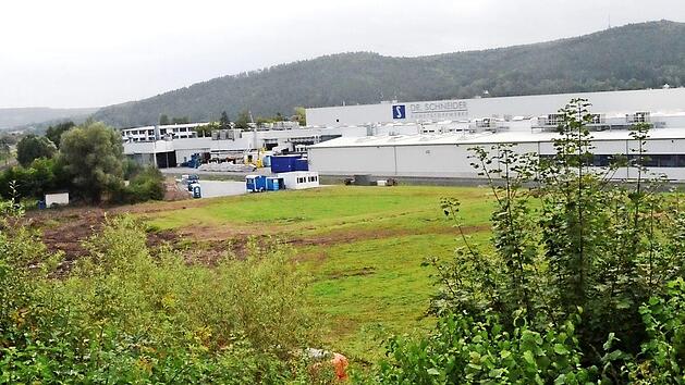 Eine Stärkung des Wirtschaftsstandortes Kronach bedeutet die Erweiterung der Firma Dr. Schneider Kunststoffwerke in Neuses. Auf diesem Gelände im Vordergrund werden zwei weitere Gebäude für Technologie und Pozesscenter entstehen. Foto: K.- H. Hofmann