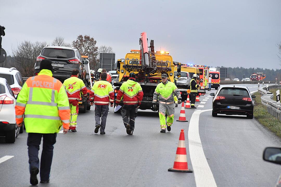Massenunfall auf der A73 bei Breitengüßbach