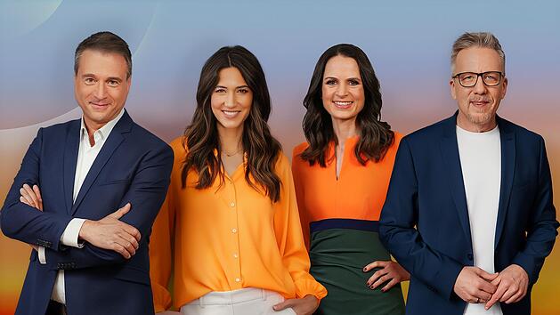 Sie f&uuml;hren durch die neue dreist&uuml;ndige Sendung "Deutschland am Morgen": (von links) J&ouml;rg Boecker, Sabrina Ilski, Sybille Scharr und Jan Malte Andresen.
