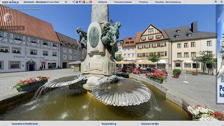 Marktplatz-Panorama: Mit der Maus ist ein 360 Grad-Schwenk möglich.