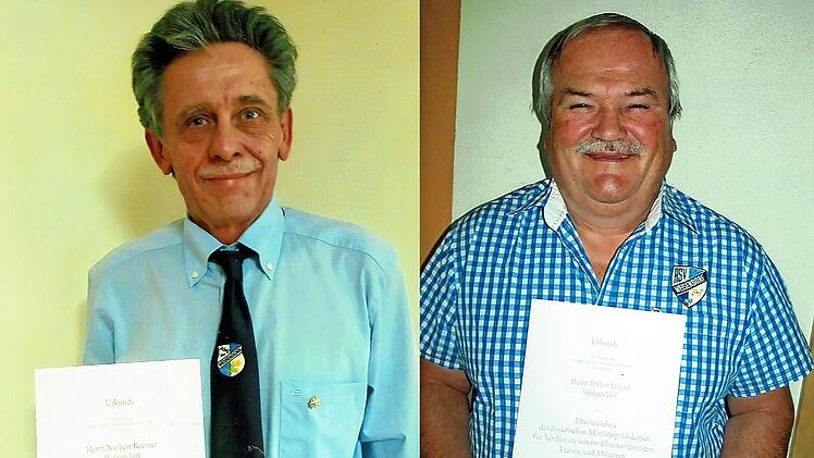 Norbert Kreiner (l.) und Walter Mayer wurden ausgezeichnet. Fotos: privat