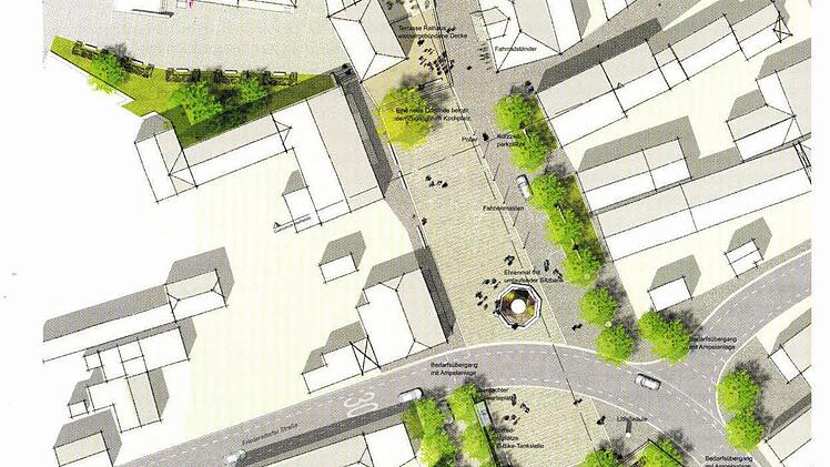 So soll der neue Platz aussehen. Zeichnung: Info-Prospekt
