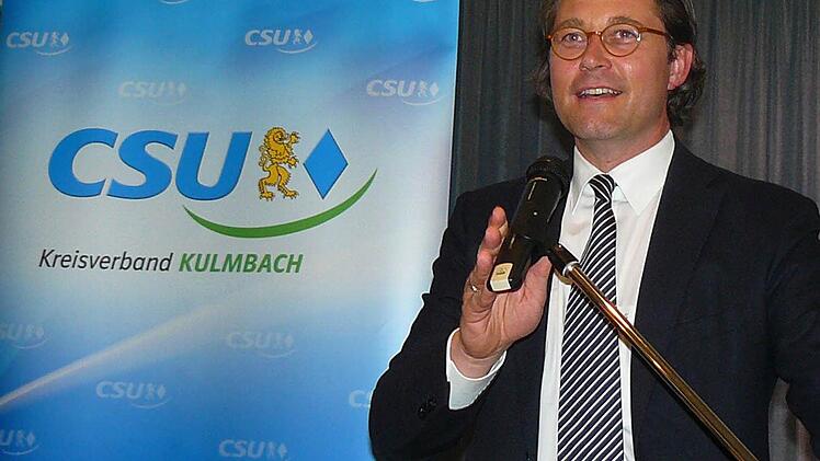 Bei der CSU-Kreisdelegiertenversammlung am Freitagabend setzte sich Generalsekretär Andreas Scheuer für den Bau der Umgehung von Kauerndorf und Untersteinach ein. Foto: Klaus-Peter Wulf