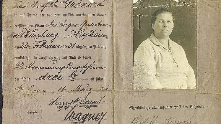 Der Führerschein der Mathilde Grönert aus dem Jahr 1931.Archivfoto: Ingrid Kraemer