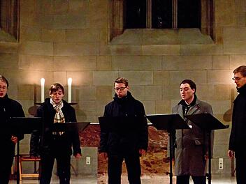 Das "Ensemble Nobiles" gastierte in St. Augustin (von links): Christian Pohlers, Paul Heller, Felix Hübner, Lukas Lomtscher und Lucas Heller. Foto: Jochen Berger