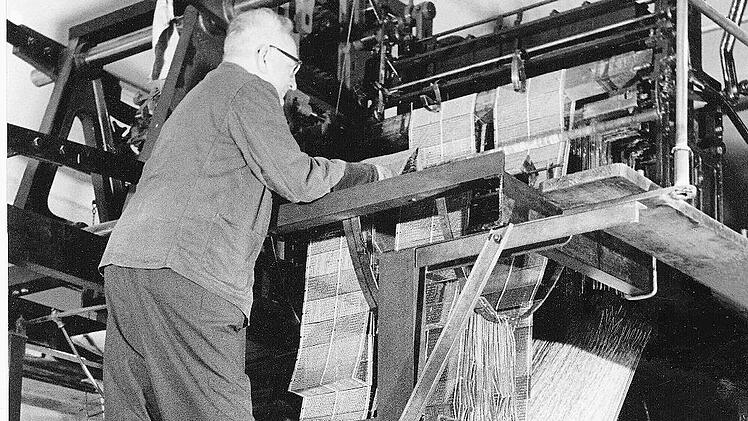 Blick in die Weberei anno 1962