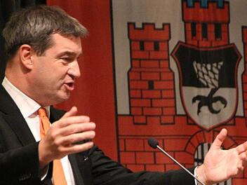 Finanzminister Markus Söder (CSU) beim Neujahrsempfang der Stadt Bad Kissingen. Foto: Benedikt Borst