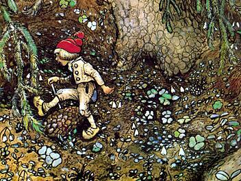 Viele Bilder von John Bauer spielen im Wald, dort tummeln sich allerhand seltsame Gestalten Foto: Archiv