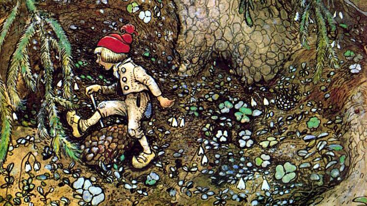 Viele Bilder von John Bauer spielen im Wald, dort tummeln sich allerhand seltsame Gestalten Foto: Archiv