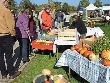 Hochbetrieb herrschte beim Kronacher Apfelmarkt im Bereich des Kreislehrgartens auf dem ehemaligen Landesgartenschaugelände.  Foto: gf