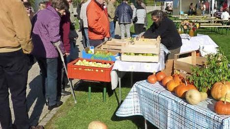Hochbetrieb herrschte beim Kronacher Apfelmarkt im Bereich des Kreislehrgartens auf dem ehemaligen Landesgartenschaugelände.  Foto: gf