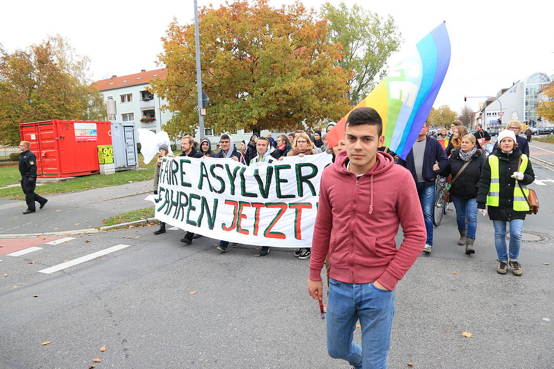 Linke Demo gegen Balkanzentrum Bamberg