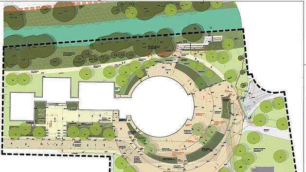Kreise ums Globe: Das sprach aus Sicht der Stadtratsmehrheit f&uuml;r den Entwurf von Stefanie J&uuml;hling.Grafik: J&uuml;hling & Partner/Stadt Coburg