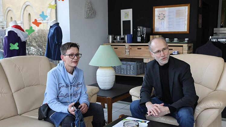 Liane Folger mit Gesch&auml;ftsf&uuml;hrer Wolfram Kohler.Barbara Herbst