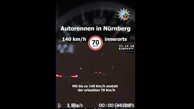 Video von illegalem Rennen in Nürnberg