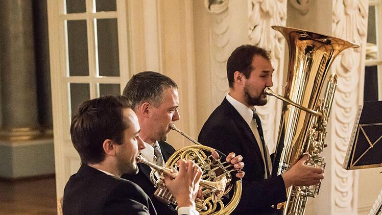 Das Philharmonische Blechbläserquintett Coburg beeindruckte zu Zuhörer beim Auftaktkonzert der Strauss-Musiktage im Riesensaal der Ehrenburg.Foto: Jochen Berger