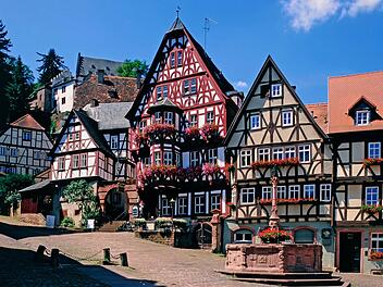 Marktplatz mit Brunnen in Miltenberg am Main