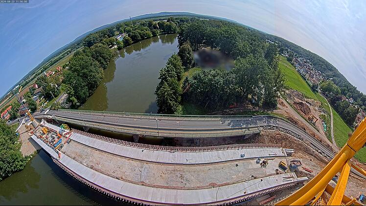 Neubau der Buger Br&uuml;cke in Bamberg schreitet voran - Webcam wird in wenigen Tagen abgebaut