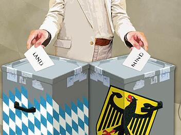 Gemeinsam oder einsam - die Politik streitet darüber, ob Bayern und der Bund gemeinsam oder getrennt die Bürger zur Urne bitten soll. Illustration: Michael Beetz
