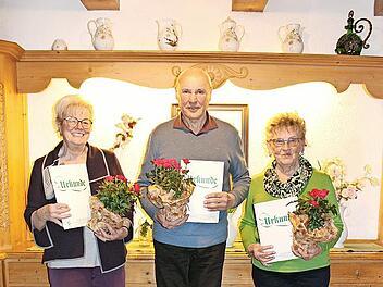 Wurden für ihre langjährige Treue ausgezeichnet (von links): Roswitha Klaus, Herbert Beck und Olga Zeier.