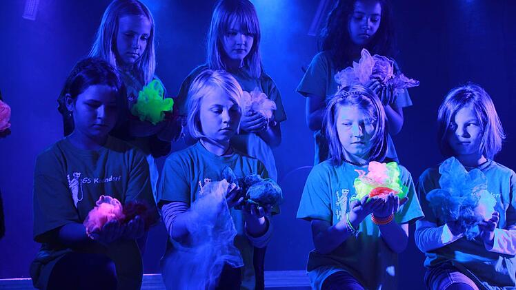 Auch ein Schwarzlichttheater hatte die Zirkustruppe aus Kasendorf im Gepäck.Foto: Katharina Müller-Sanke