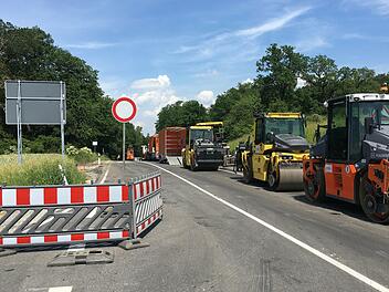 Mit Hochdruck wird aktuell an der Hainbuche gearbeitet, hier das Bauende aus Richtung Gemünden.