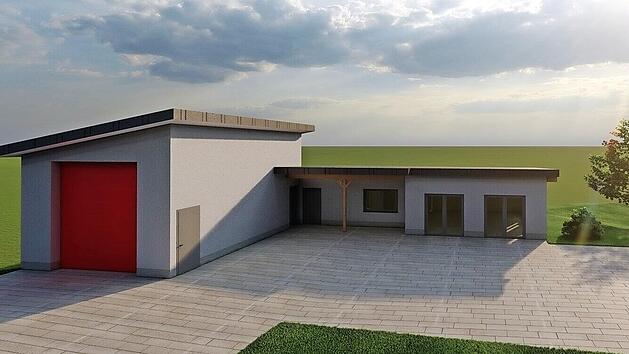 Im Altenkunstadter Ortsteil Strössendorf soll ein neues Feuerwehrgerätehaus errichtet werden. So könnte es einmal aussehen. Die Kosten werden auf 446 234 Euro beziffert. Die Feuerwehrleute wollen kräftig anpacken und somit die Kosten senken.