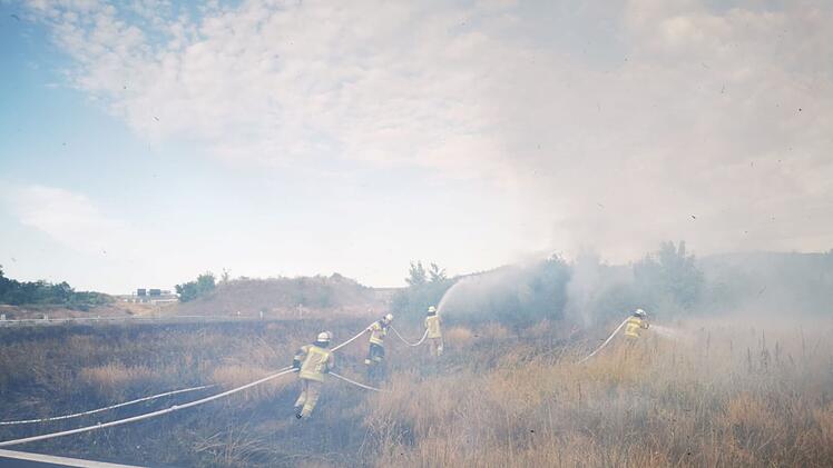 A73: Feuerwehr l&ouml;scht Fl&auml;chenbrand