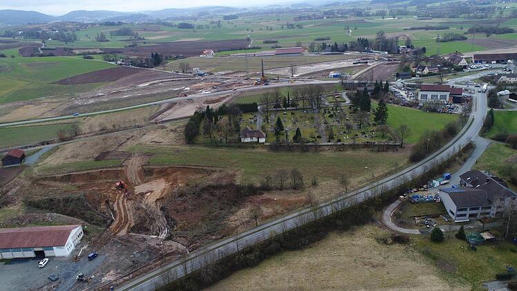 Umgehung Melkendorf - die Baustelle von oben. Luftbild: Ingo Bär