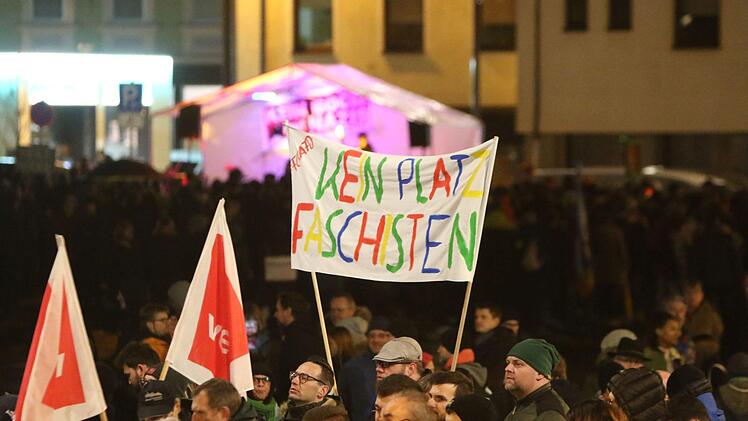 Impressionen vom Höcke-Auftritt und der ProtestveranstaltungFoto: Monika Limmer