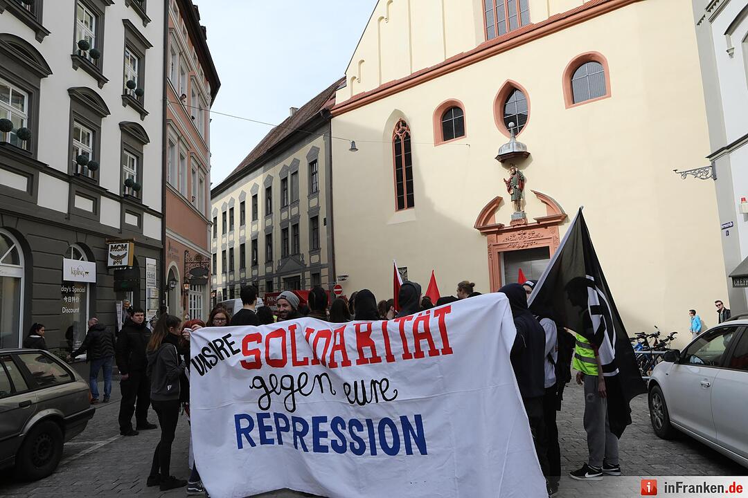 Bamberg; Demo vom Bahnhof bis zum Gefängnis der "roten Hilfe"