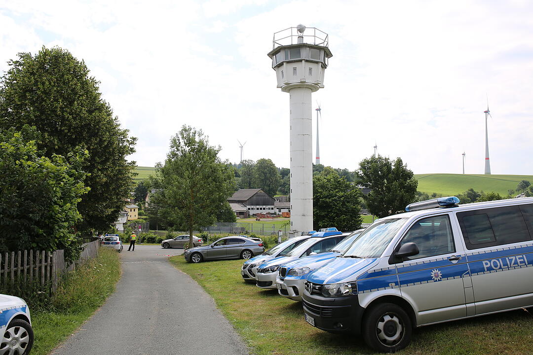 Höcke demonstriert in Mödlareuth im Landkreis Hof