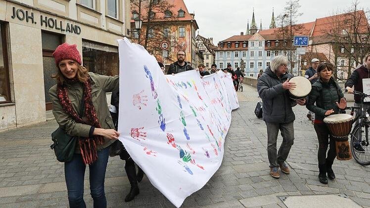 Demonstration in Bamberg am Internationalen Tag gegen Rassismus. Foto: Barbara Herbst