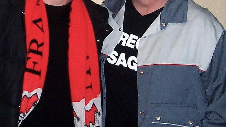 Zwei fränkische Fregger (von links): Oti der Schmelzer und Dregsagg Michl Müller aus Garitz bei Bad Kissingen