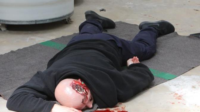 Großübung der Bundespolizei in Mainleus. Foto: Barbara Herbst