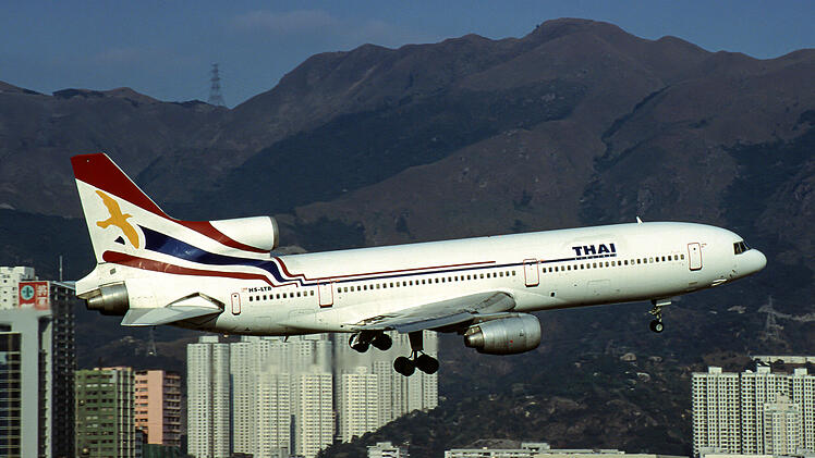 Flugzeug in Hongkong