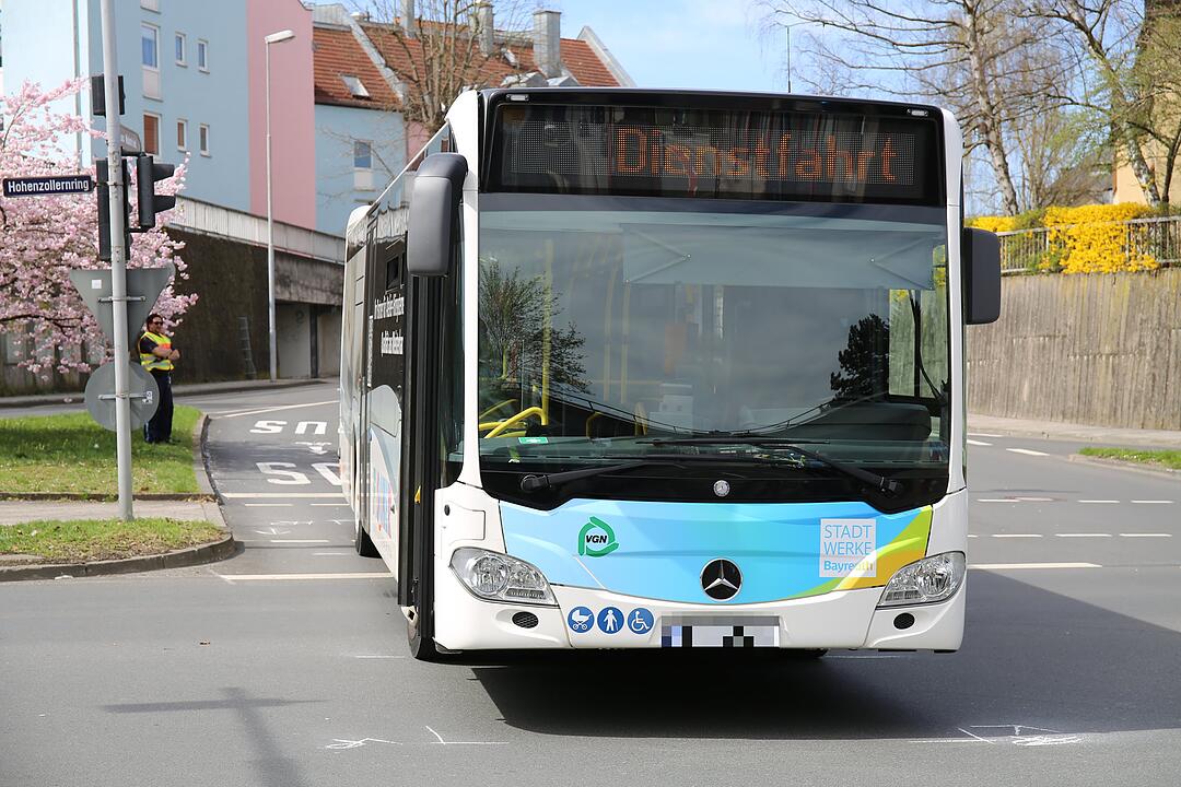 Unfall mit Stadtbus in Bayreuth