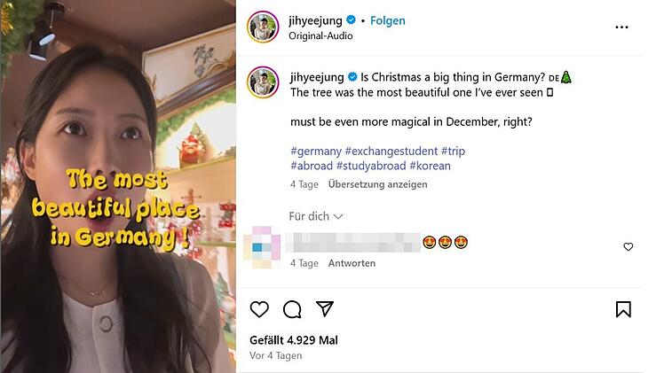 Koreanische Influencerin stellt "schönsten Ort in Deutschland" vor - und überrascht