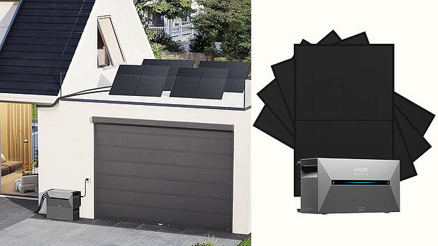 Das Powerness Balkonkraftwerk-Set mit Anker SOLIX Solarbank 2 Pro bietet eine effiziente L&ouml;sung zur Eigenstromerzeugung mit bifazialen Solarmodulen und smartem Speichersystem f&uuml;r einen Preis ab 719 Euro bei Selbstabholung.