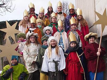 Die Sternsinger in Diebach sind bereits am Sonntag von Haus zu Haus gegangen.  Foto: Assmann