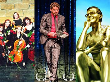 Lizzy und die weißen Lilien, Christoph Kuch und Mäc Härder gestalten den ersten Münnerstädter Kabarettsommer vom 4. bis 6. September. Der Kartenverkauf läuft bereits. Fotos: Andreas Riedel/AlexLaTona/Jan-Philip Stehli/Repro: Kilian Düring