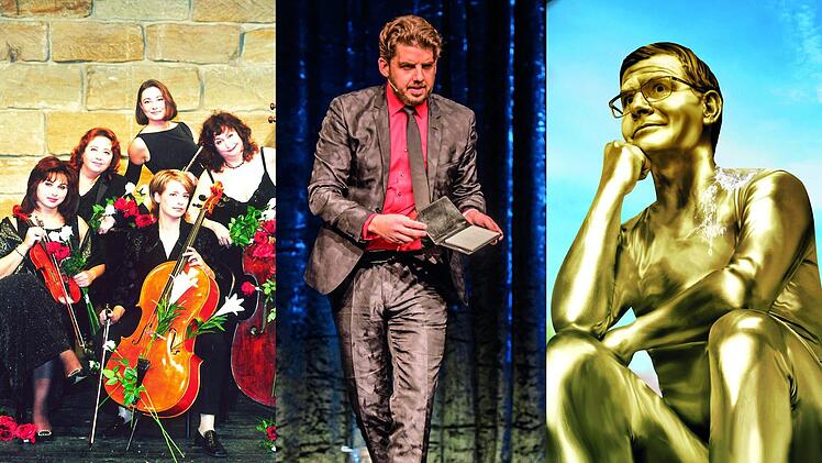 Lizzy und die weißen Lilien, Christoph Kuch und Mäc Härder gestalten den ersten Münnerstädter Kabarettsommer vom 4. bis 6. September. Der Kartenverkauf läuft bereits. Fotos: Andreas Riedel/AlexLaTona/Jan-Philip Stehli/Repro: Kilian Düring