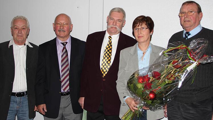 Werner Walter (von links), Oswald Winter, Rudolf Schaupp, Karin Seng und Heinz Zähler.