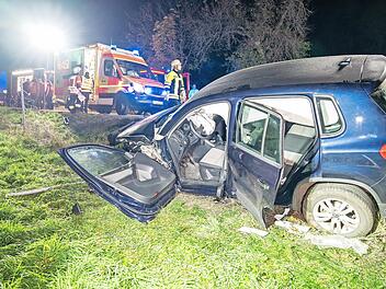Durch die Wucht des Aufpralls wurde der VW Tiguan zwischen Ebermannstadt und Kanndorf von der Fahrbahn geschleudert.